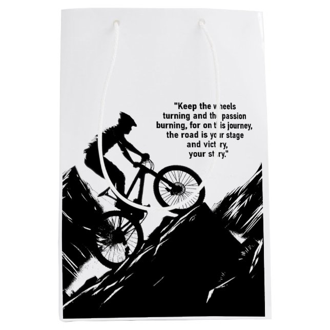 Motivational Bike Sport to Inspire you Custom Medium Gift Bag (Front)