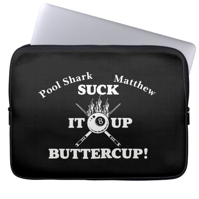 Motivational Billiards Quote With Bold Design Laptop Sleeve (Front)