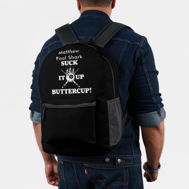 Motivational Billiards Quote With Bold Design Printed Backpack (Insitu (Model))