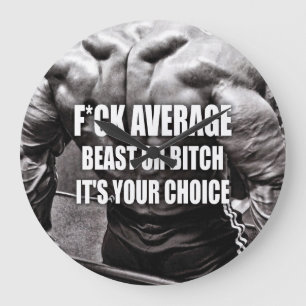 Motivational Bodybuilding Gym Large Clock