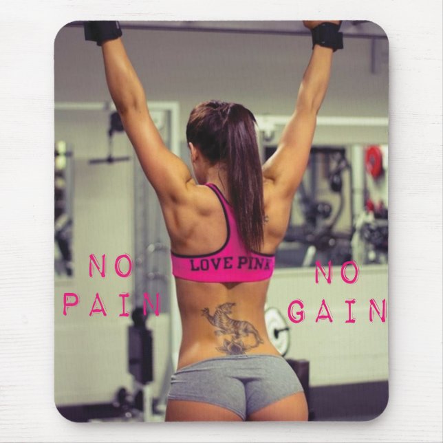Motivational Bodybuilding Gym Mouse Pad (Front)