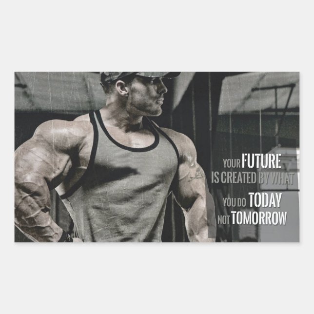 Motivational Bodybuilding Gym Rectangular Sticker (Front)