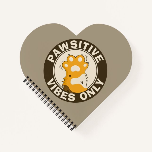 Motivational Cat Pawsitive vibes only School Notebook (Front)