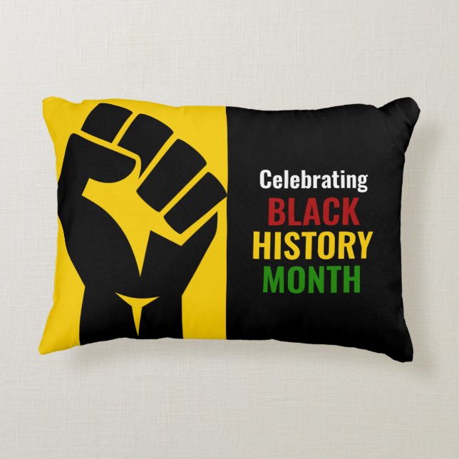 Motivational Celebrating Black History Month Decorative Cushion (Back)