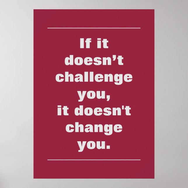 Motivational Challenge Quote AZ Cardinals Red Poster (Front)