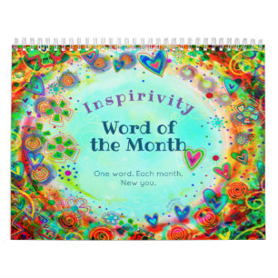 Motivational Cheerful Fun Inspirivity ONE WORD Calendar