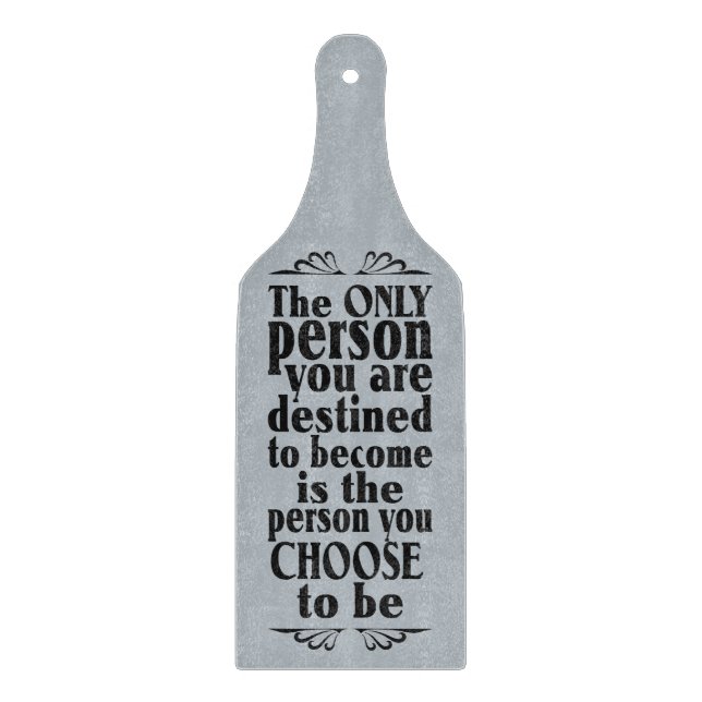 Motivational CHOICE custom colour cutting board (Front)