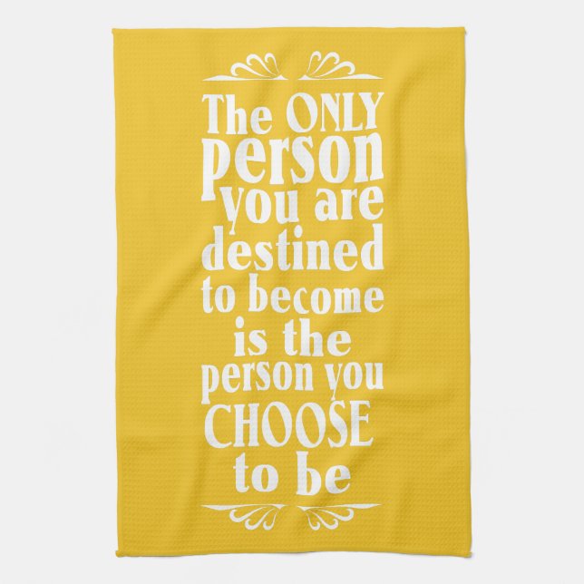 Motivational CHOICE custom colour hand towel (Vertical)