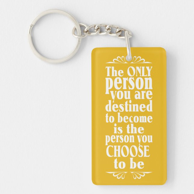 Motivational CHOICE custom colour key chain (Front)