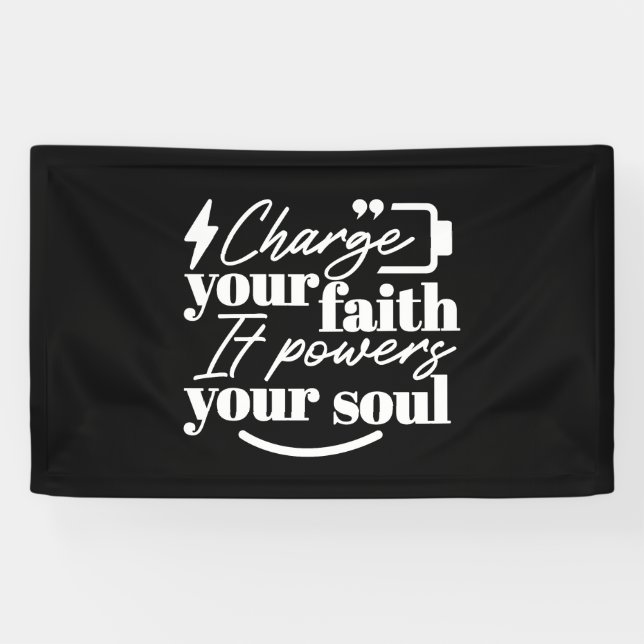 Motivational Christian Quote – Charge Your Faith Banner (Horizontal)
