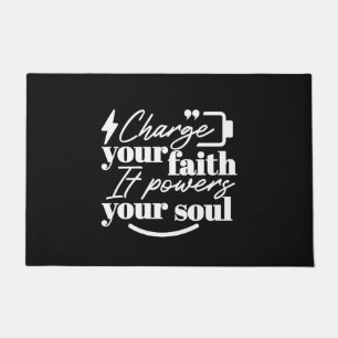 Motivational Christian Quote – Charge Your Faith Doormat