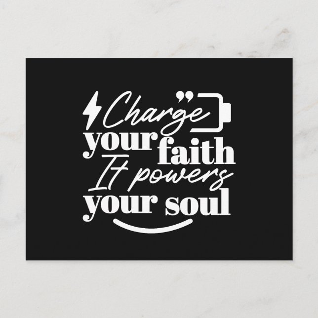 Motivational Christian Quote – Charge Your Faith Holiday Postcard (Front)