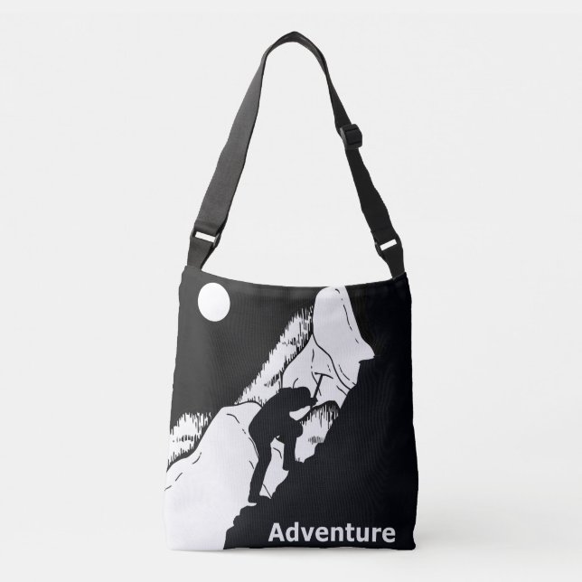 Motivational climbing rockclimbing crossbody bag (Front)