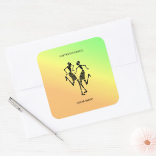 Motivational, Colourful Happiness Dance Square Sticker