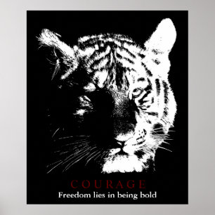 Motivational Courage Tiger Poster
