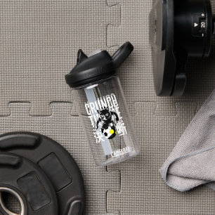 Motivational Crunch Time Soccer Cat For Athletes Water Bottle