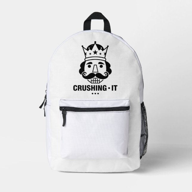 Motivational Crushing It Daily Hustle Mindset Succ Printed Backpack (Front)