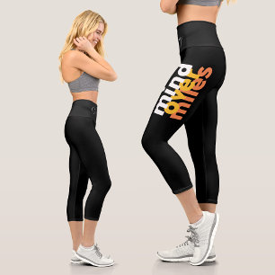 Motivational Customizable Black Capri Leggings