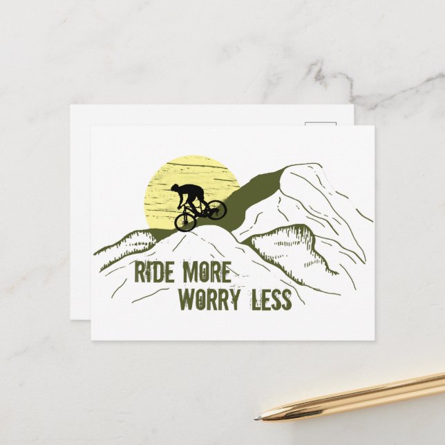 Motivational cycling quotes holiday postcard (Front/Back In Situ)