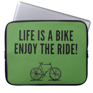 Motivational cycling quotes laptop sleeve