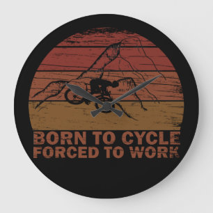 Motivational cycling quotes large clock