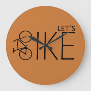 Motivational cycling quotes large clock