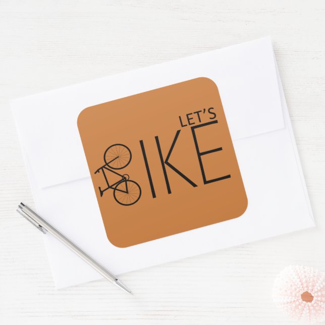 Motivational cycling quotes square sticker (Envelope)