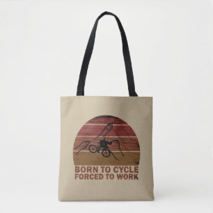 Motivational cycling quotes vintage tote bag