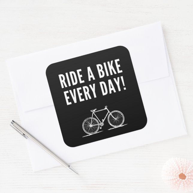 Motivational cycling square sticker (Envelope)