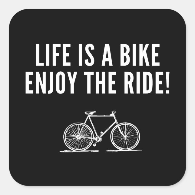 Motivational cycling square sticker (Front)