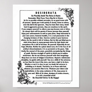 Motivational Desiderata Poem by Max Ehrmann Poster