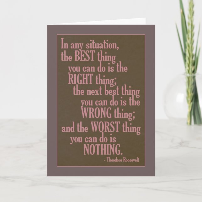 Motivational “Do Something” Quote greeting card (Front)