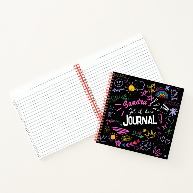 Motivational Doodle Anti-Journal – Get IT Done Notebook (Inside)