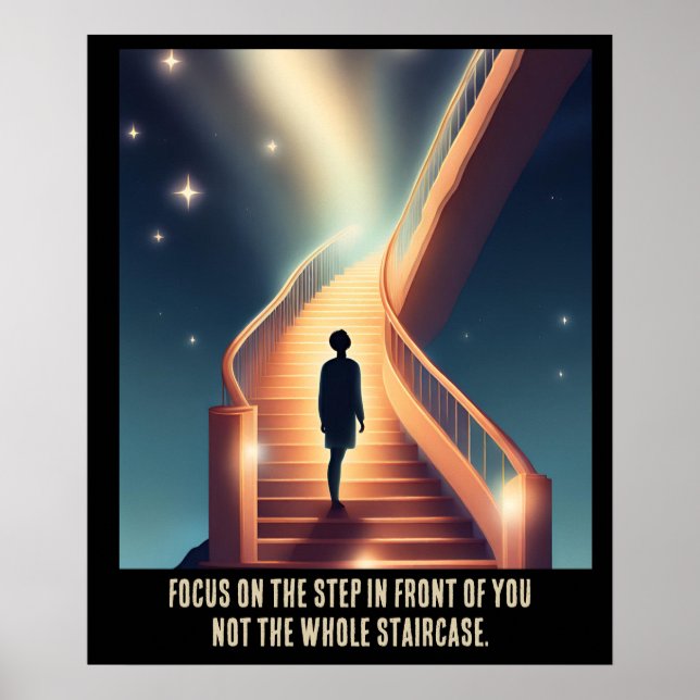 Motivational Encouraging Ai Dreamy Focus on Step… Poster (Front)