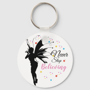 Motivational fairy silouhette key ring