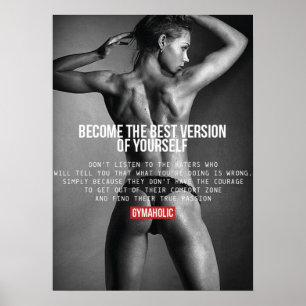 Motivational Female Fitness Gym Poster