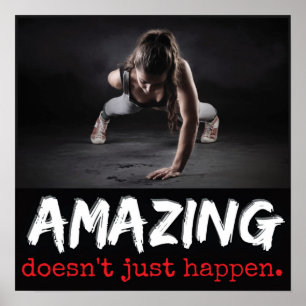 Motivational Female Fitness Gym Poster