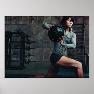 Motivational Female Fitness Gym Poster