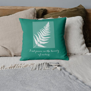  Motivational fern Boho green Cushion