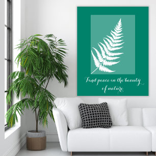 Motivational fern Boho green Wall Art