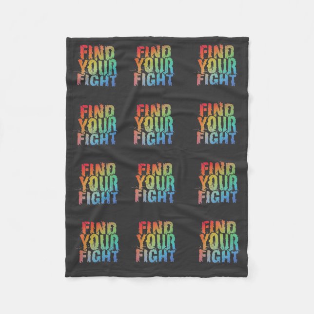 Motivational Find Your Fight Quote Art Fleece Blanket (Front)