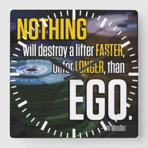 Motivational Fitness Gym Square Wall Clock