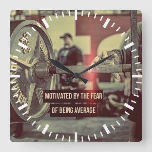 Motivational Fitness Gym Square Wall Clock