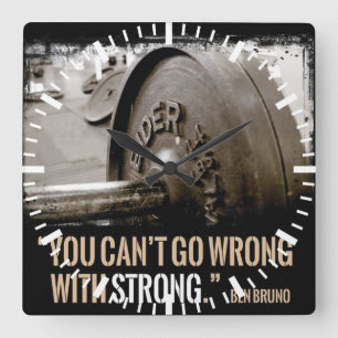Motivational Fitness Gym Square Wall Clock