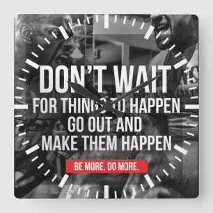 Motivational Fitness Gym Square Wall Clock