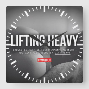 Motivational Fitness Gym Square Wall Clock