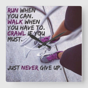 Motivational Fitness Gym Square Wall Clock