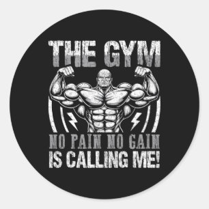 Motivational Fitness Workout Bodybuilding Weightli Classic Round Sticker