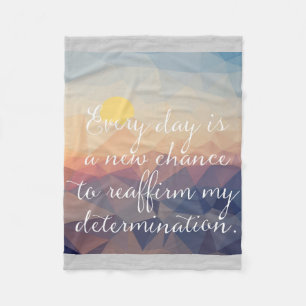 Motivational fleece blanket, geometric landscape blanket