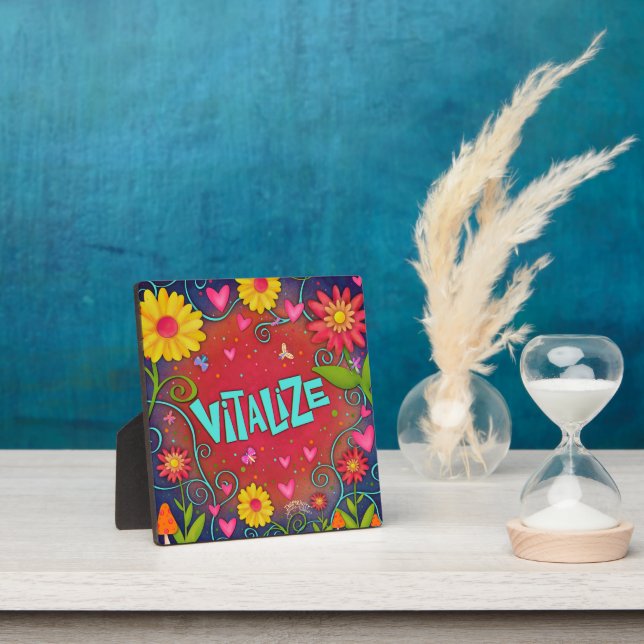 Motivational Floral Trendy Vitalise Inspirivity Plaque (Insitu)